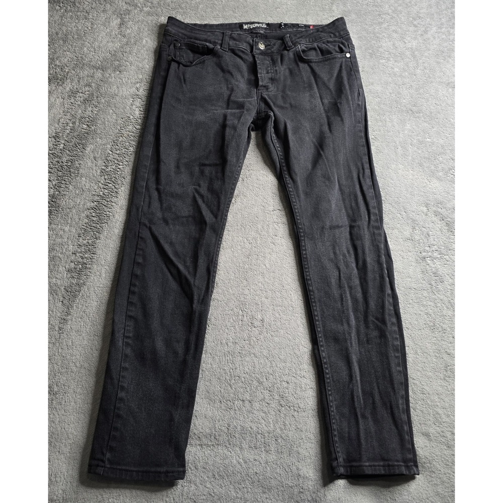 Lip Service RUDE Pants Mens 32x30 Black Skinny Stretch Denim Gothic Punk Jeans